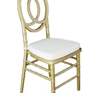 Chanel Chair - Gold with White Seat Pad