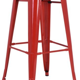 French Industrial High Stool - Red