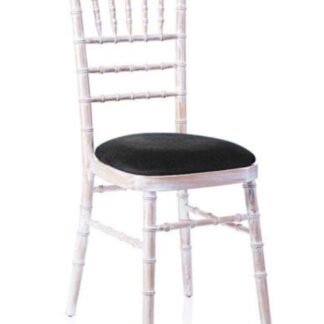 Chiavari Chair - Limewash with Black Pad