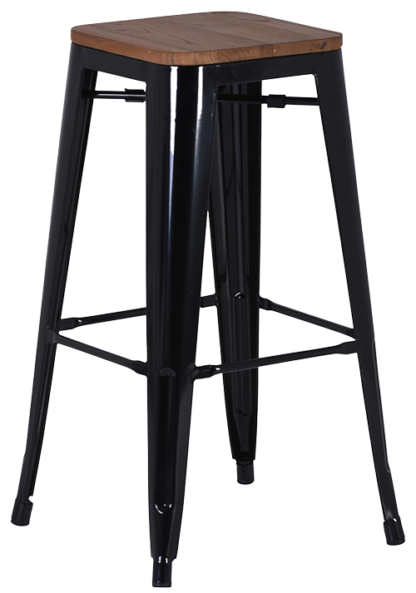 French Industrial Stool High - Black