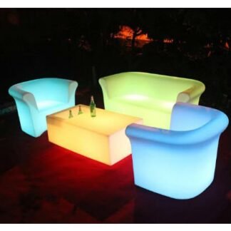 LED Sofa Armchairs and Ice Box Table Set